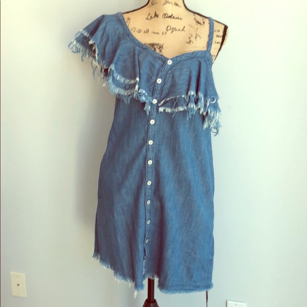 Denim button up dress